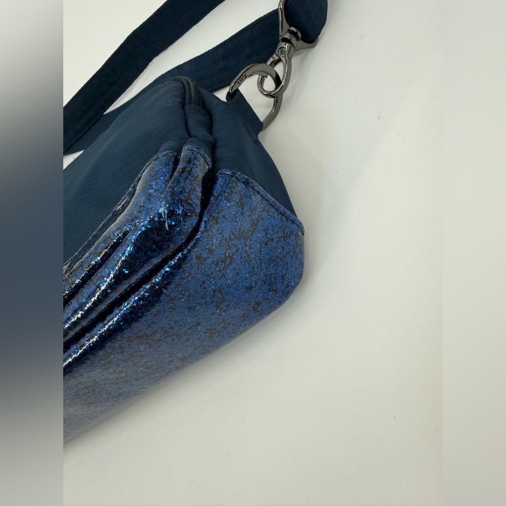 LUG RFID Punter  Quilted Navy Blue & Glitter Crossbody Bag Adjustable Strap - Picture 14 of 15